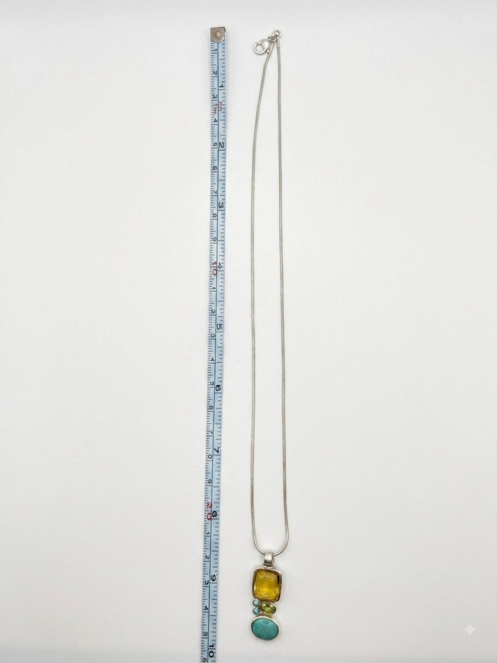 Artisan Sterling Silver Multi-Gemstone Pendant Necklace - Picture 6 of 6